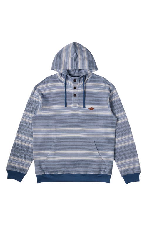 Shop Billabong Rancho Stripe Polo Hoodie In Smoke Blue