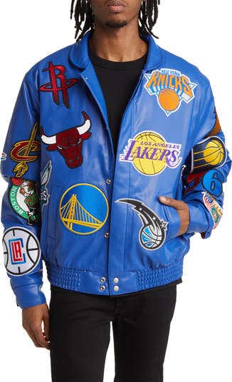 JEFF HAMILTON NBA Collage Faux Leather Jacket
