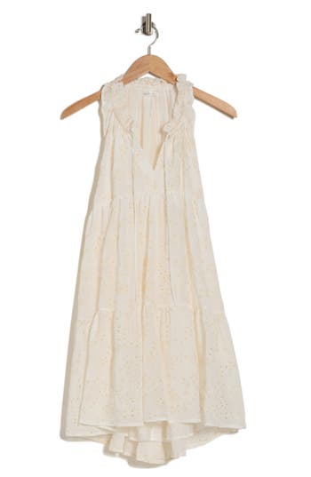Shop Stitchdrop The Cuddle Eyelet Sleeveless Dress In Natural