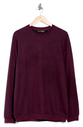Travismathew Fink 2.0 Crewneck Sweatshirt In Heather Mauve Wine