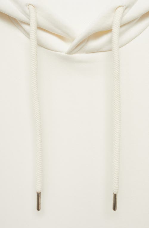 Shop Mango Cotton Hoodie In Ecru