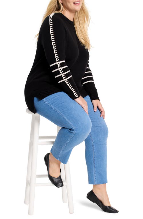 Shop Nic + Zoe Nic+zoe Dashing Down Whipstitch High/low Sweater In Black Onyx