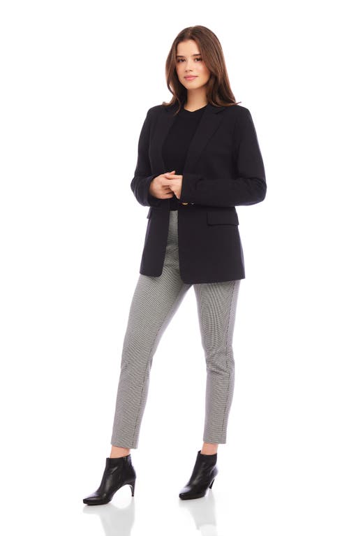 Shop Karen Kane One-button Ponte Knit Blazer In Black