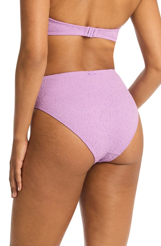 Shop Sea Level Interlace Retro High Waist Bikini Bottoms In Lavender
