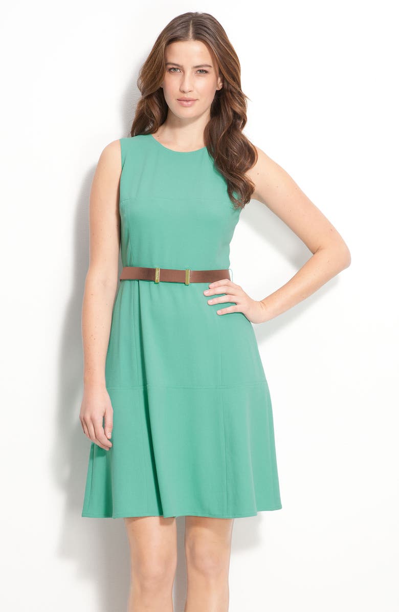 Calvin Klein Belted Dress with Flare Skirt | Nordstrom