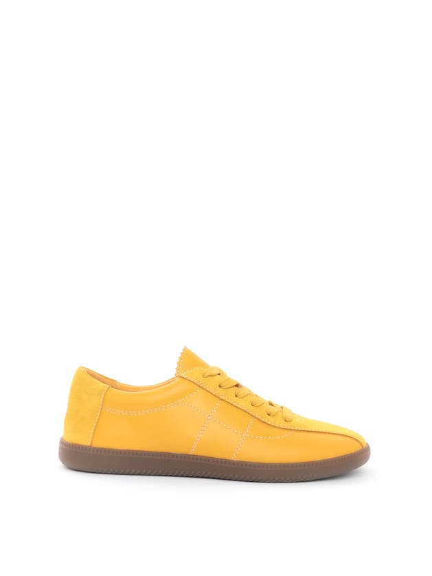 Shop Maguire Simone Sneaker In Yellow With Brown Outsole
