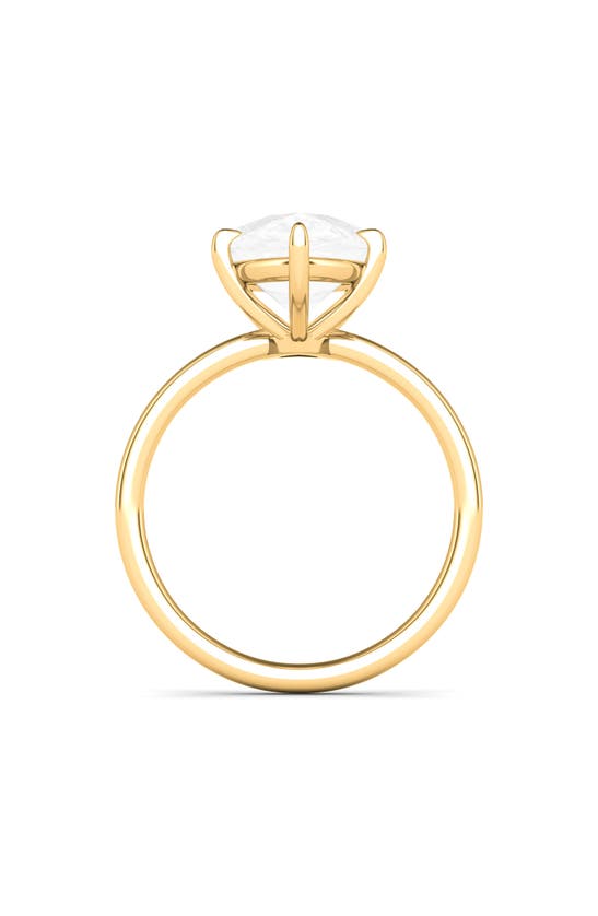 Hautecarat Pear Cut Lab Created Diamond 18k Gold Ring In 18k Yellow Gold