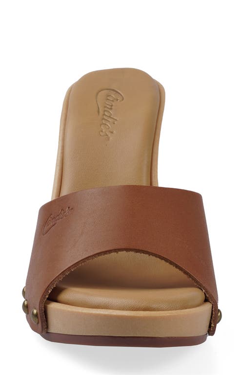 Candies Candie's Antonellaomg Slide Sandal In Cognac Leather