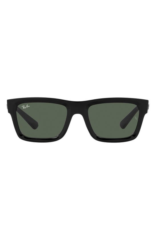 Shop Ray Ban Ray-ban Warren 57mm Rectangular Sunglasses In Black