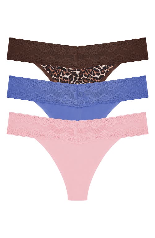 NATORI NATORI BLISS 3-PACK PERFECTION LACE TRIM THONGS