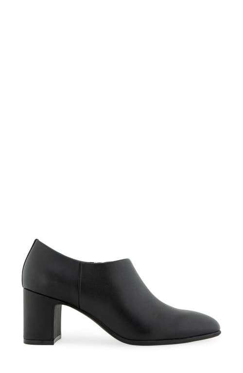 Aerosoles Melina Block Heel Bootie In Black Leather