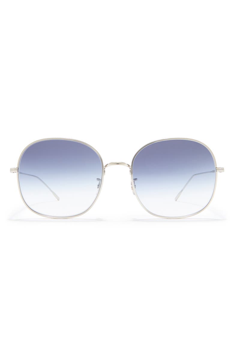 OLIVER PEOPLES Mehrie 57mm Gradient Round Sunglasses, Main, color, SILVER/ BLUE GRADIENT