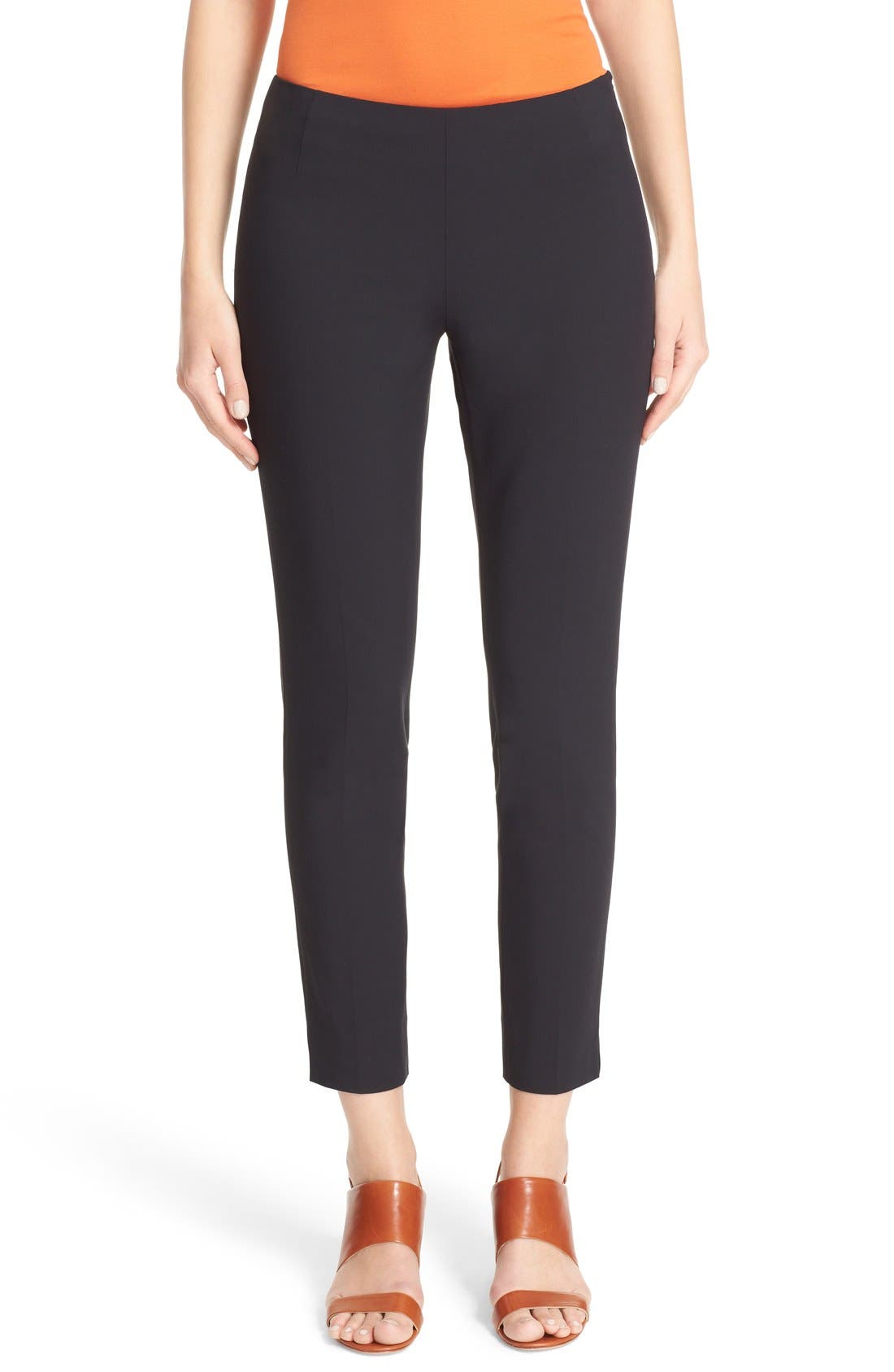 women's skinny leg black dress pants