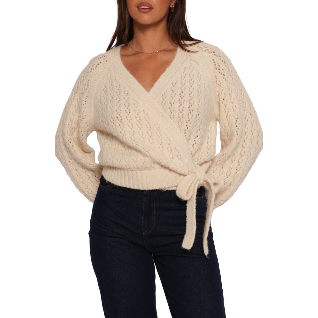 Petal And Pup Petal & Pup Etta Wrap Cardigan In Neutral
