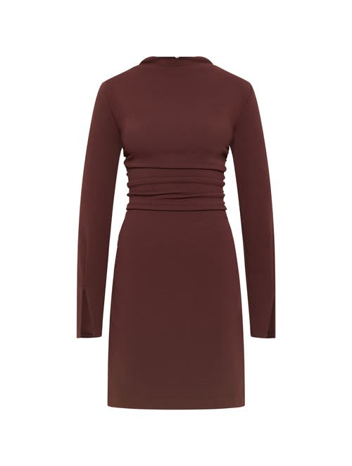 Shop Nanas Nana's Taylor Mini Dress In Chocolate Brown