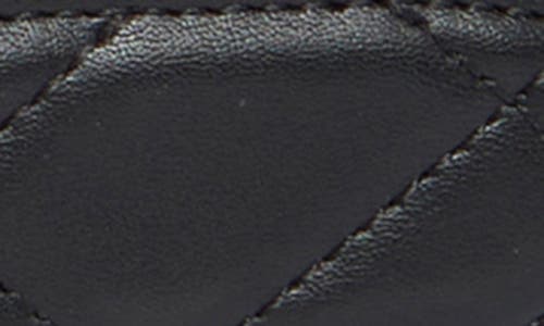 Kurt Geiger London 30mm Quilted Leather Belt In Black/shiny Powder Coat Black