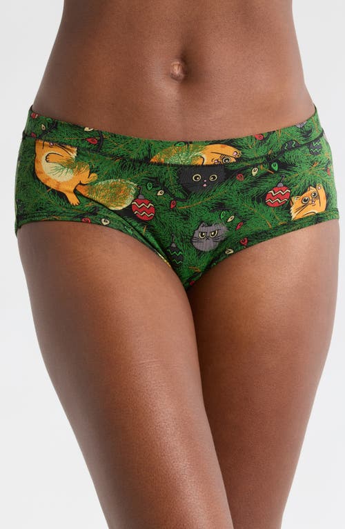 MeUndies FeelFree Hipster Briefs in Meowy Christmas 