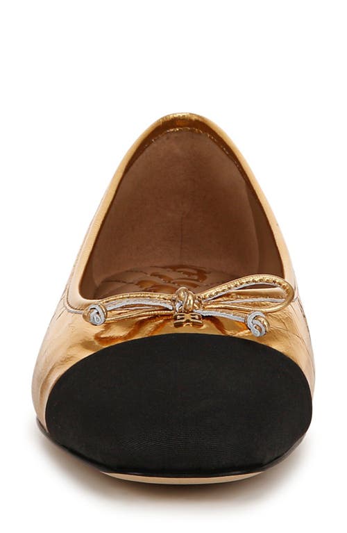 Shop Sam Edelman Marley Ballet Flat In Medallion Gold/black