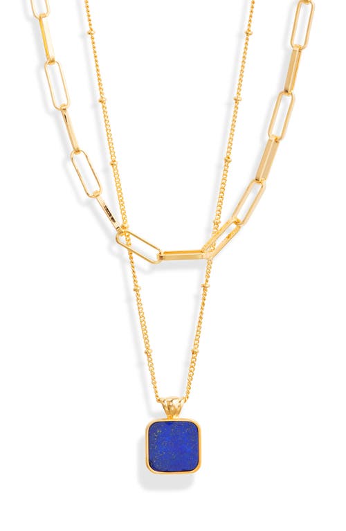 Shop Nordstrom Multistrand Chain Necklace In Lapis- Gold