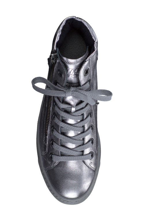 Paul Green Wells High Top Sneaker In Clay Metallic Nappa