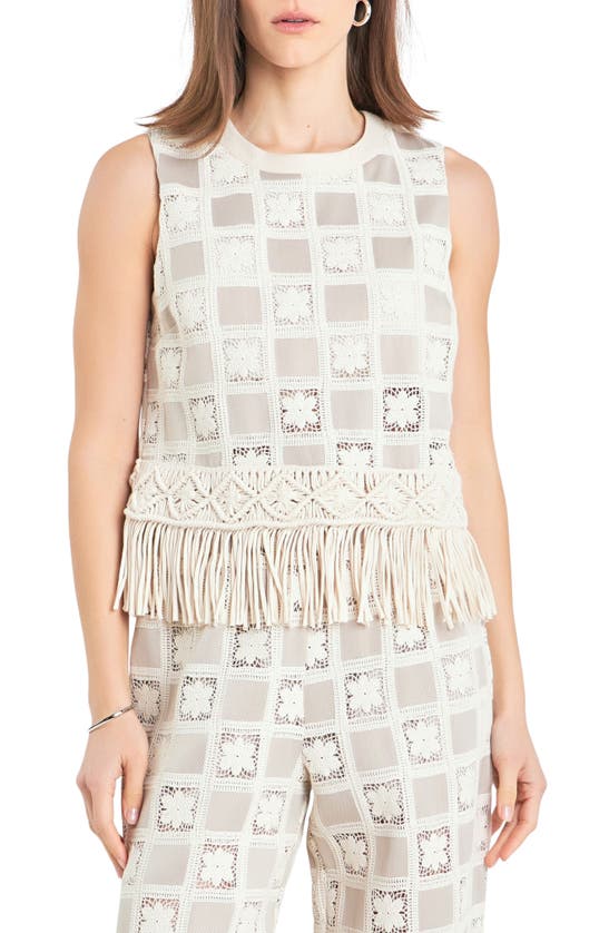 English Factory Crochet Lace Patchwork Tank In White