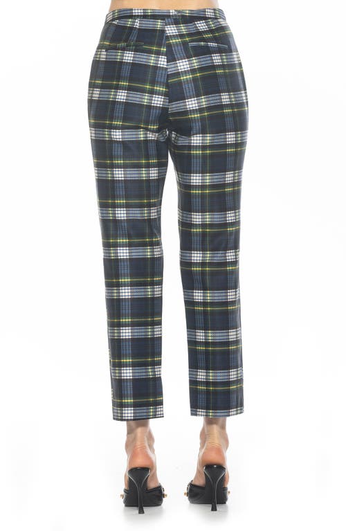 Alexia Admor Stefan Ankle Pants In Blue Plaid