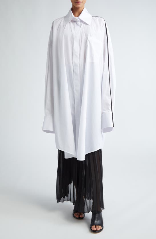 Shop Peter Do Oversize Button-up Coat Shirt In White