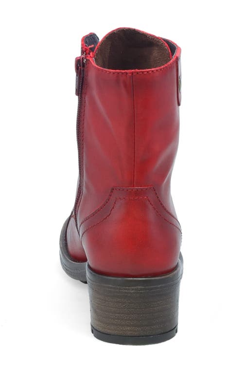 Miz Mooz Calla Cap Toe Lace-up Bootie In Red Antique