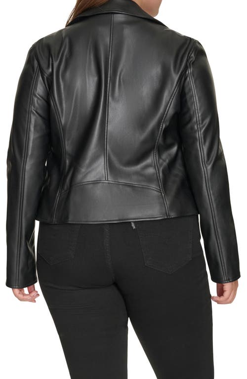 Levi's Plus Size Faux-leather Asymmetrical-zipper Moto Jacket In Black
