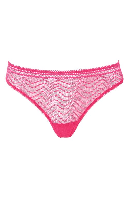 Huit Eclatante Lace Thong In Fuchsia