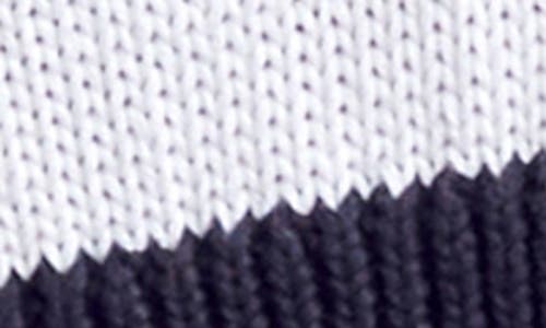 English Factory Stripe V-neck Cotton Crop Sweater In Black/white