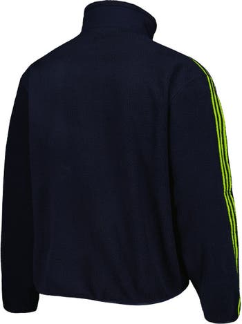 Manchester United adidas Essentials Colorblock Fleece Full-Zip Hoodie -  Carbon/Legend Ink - Mens