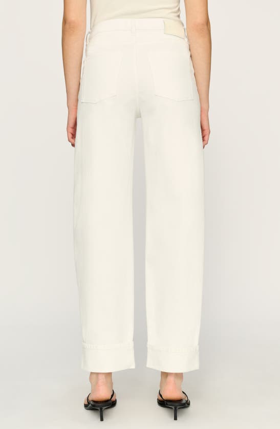 Shop Dl1961 Thea Relaxed Tapered Boyfriend Ankle Jeans In White Cuffed