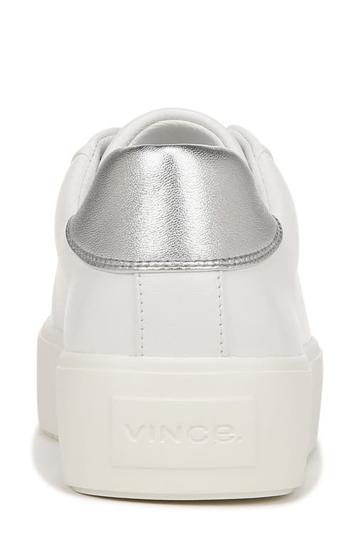 Vince Women's Benfield-b Leather Platform Sneakers In White/silver