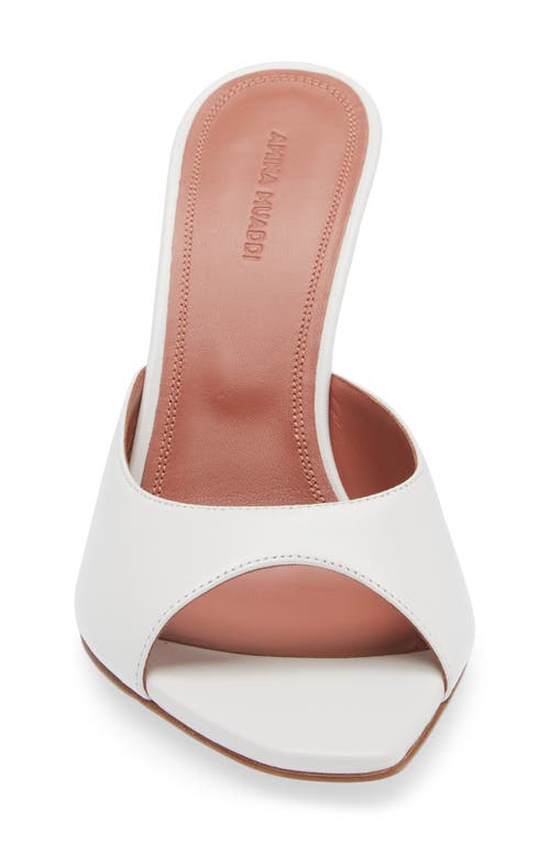 Shop Amina Muaddi Alexa Slipper Sandal In White