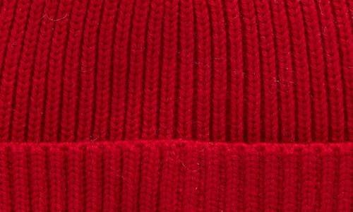 Shop Rag & Bone Blake Logo Patch Wool Blend Rib Beanie In Red