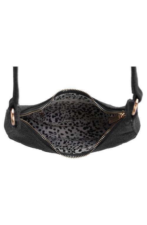Shop Mali + Lili Leilani Woven Denim Baguette Shoulder Bag In Black Denim