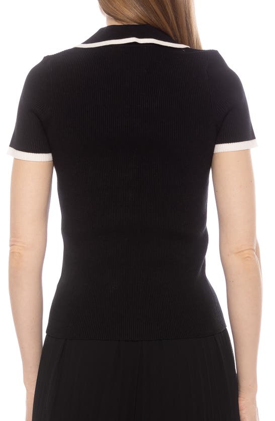 Alexia Admor Diara Knit Polo In Black