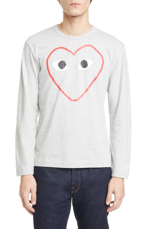 Comme des Garçons PLAY Outline Heart Graphic Tee Grey 1 at Nordstrom,