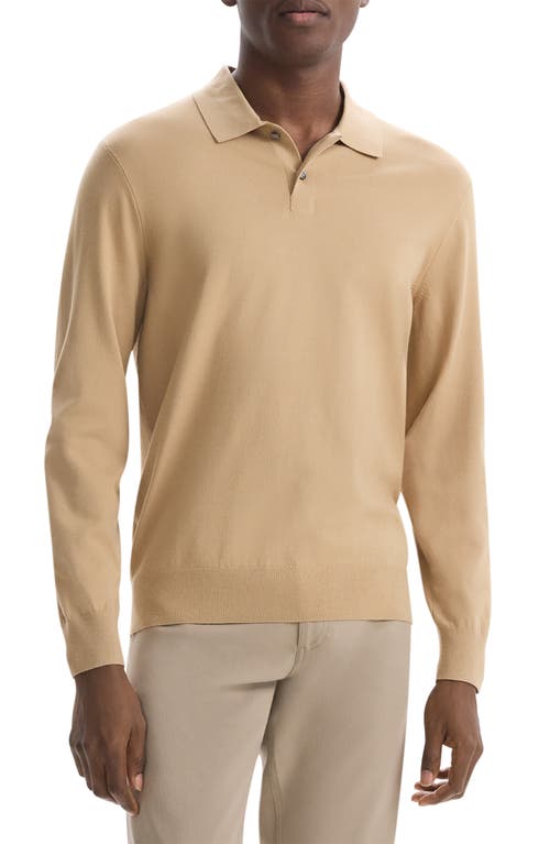 Shop Theory Goris Long Sleeve Polo In New Camel