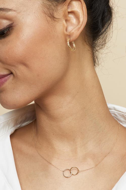 Oradina Women's 14k Rose Solid Gold Forever Linked Necklace In Rose Gold