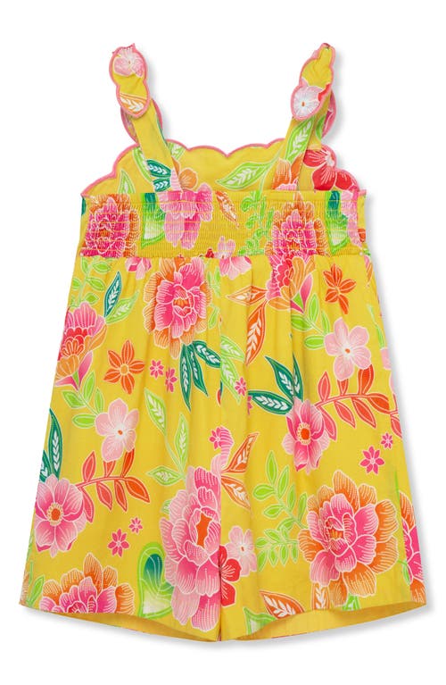 Shop Peek Aren't You Curious Kids' Dotty Floral Sleeveless Romper In Yellow Multi Print