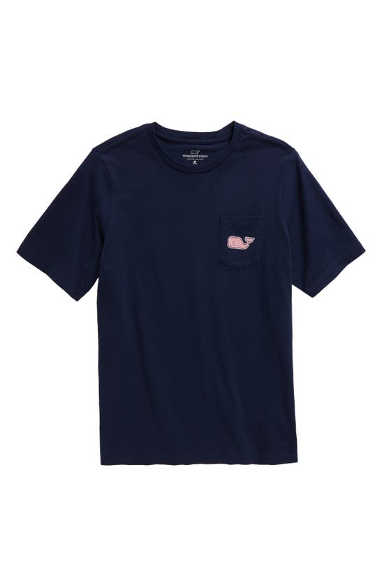 Shop Vineyard Vines Kids' Whale Cotton Graphic Pocket T-shirt In Nautical Navy
