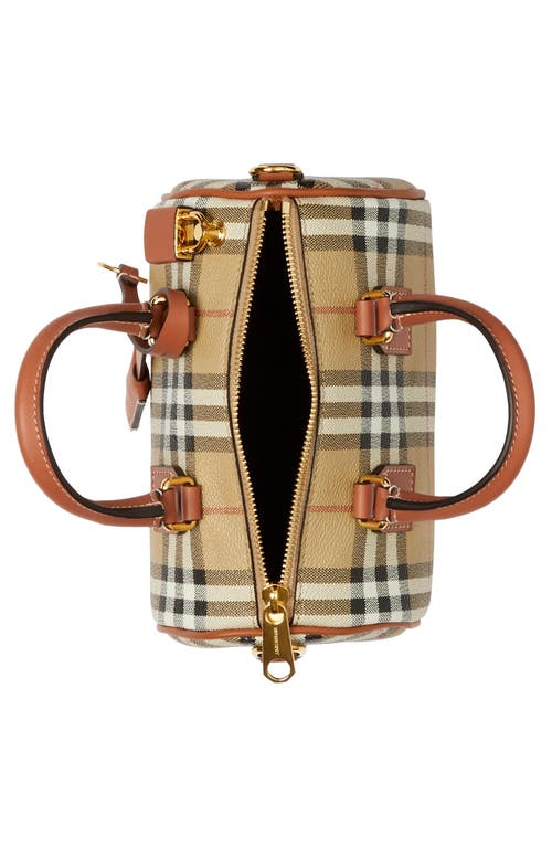 BURBERRY BURBERRY MINI BOWLING CHECK COATED CANVAS DUFFLE BAG 