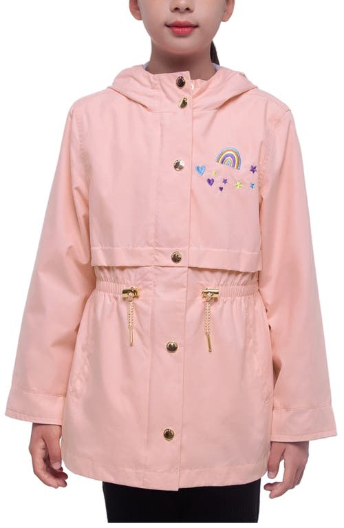 Shop Rokka&rolla Kids' Lightweight Rain Jacket Trench Coat In Peach