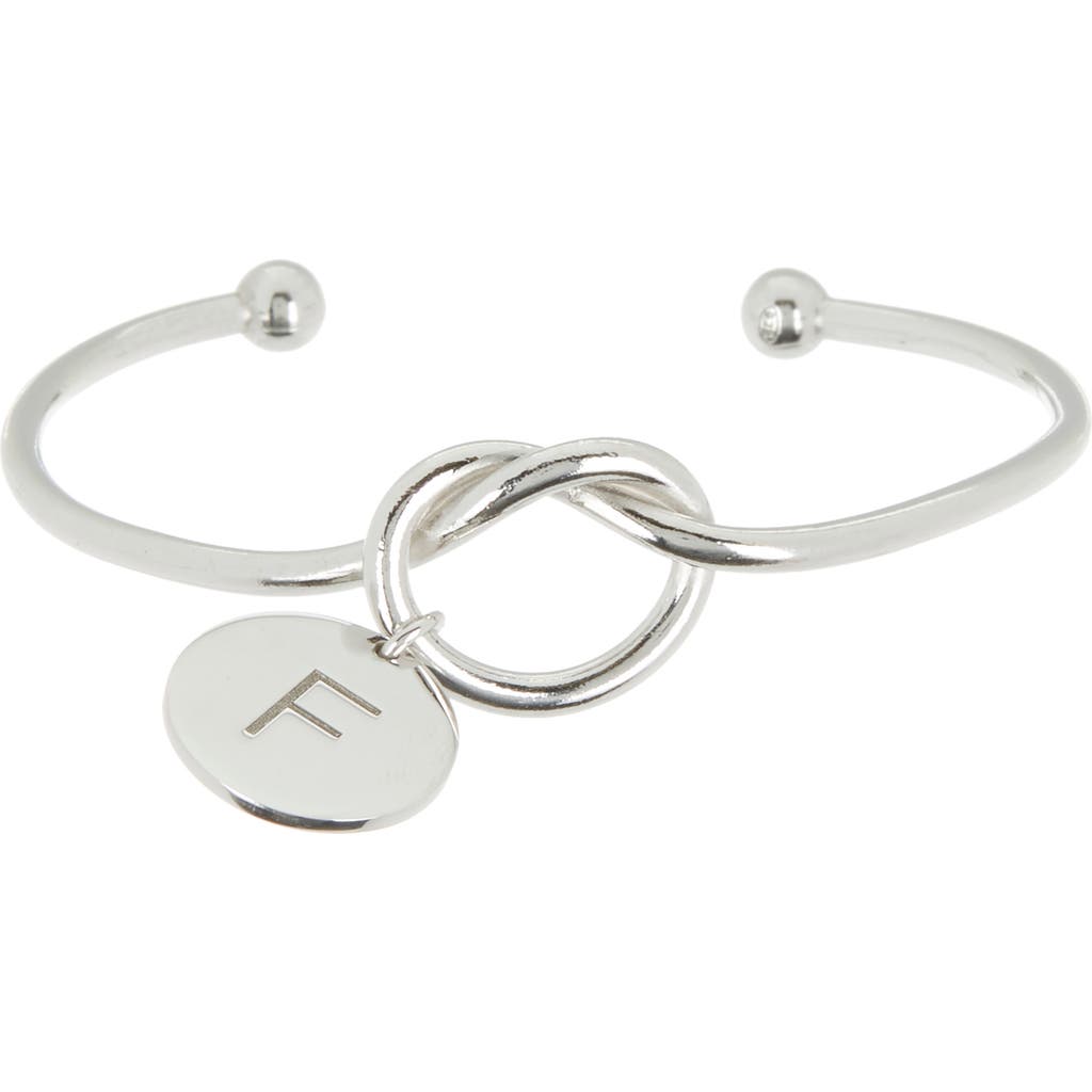 Meshmerise Love Knot Initial Bracelet In White-f