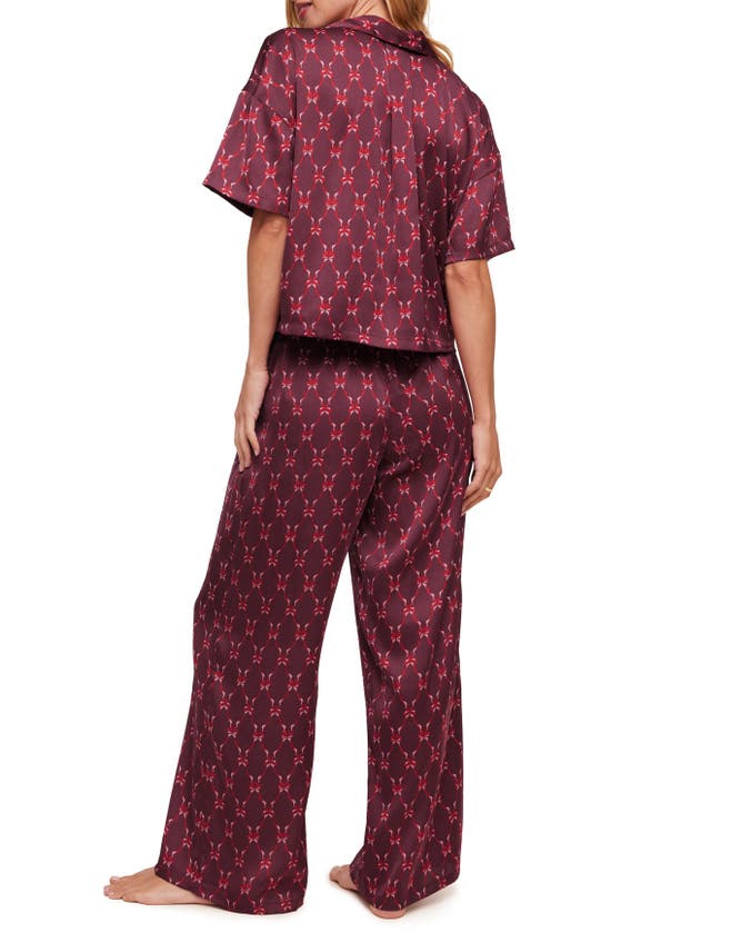 Shop Adore Me Verica Pajama Top & Pants Set In Novelty Red