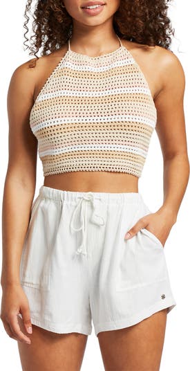とっておきし福袋 <6(ROKU)>COTTON TOP HALTER CROCHET シャツ