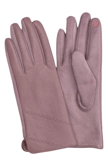 Marcus Adler Faux Leather Gloves In Mauve