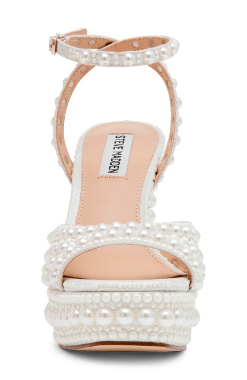 Shop Steve Madden Assured Platform Ankle Strap Sandal In Pearl